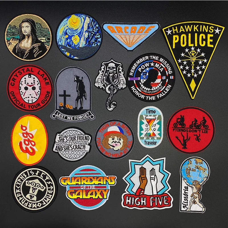 Креативная нашивка Ван Гог Мона Лиза земля Вышитые Симпатичные значки хиппи