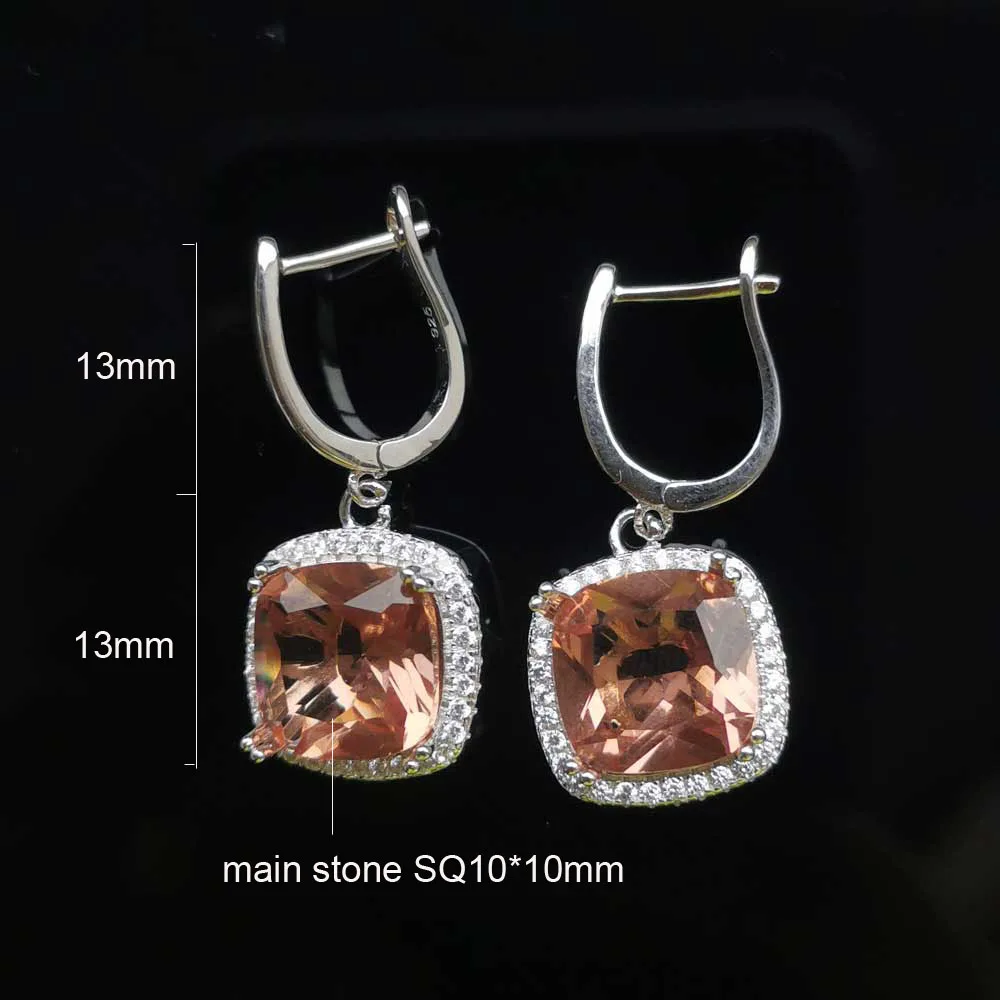 FFGems Big Stone Square 10mm Zultanite Earring 925 Silver Sterling Diaspore Color Change Fine Jewelry For Women Party Gift | Украшения и