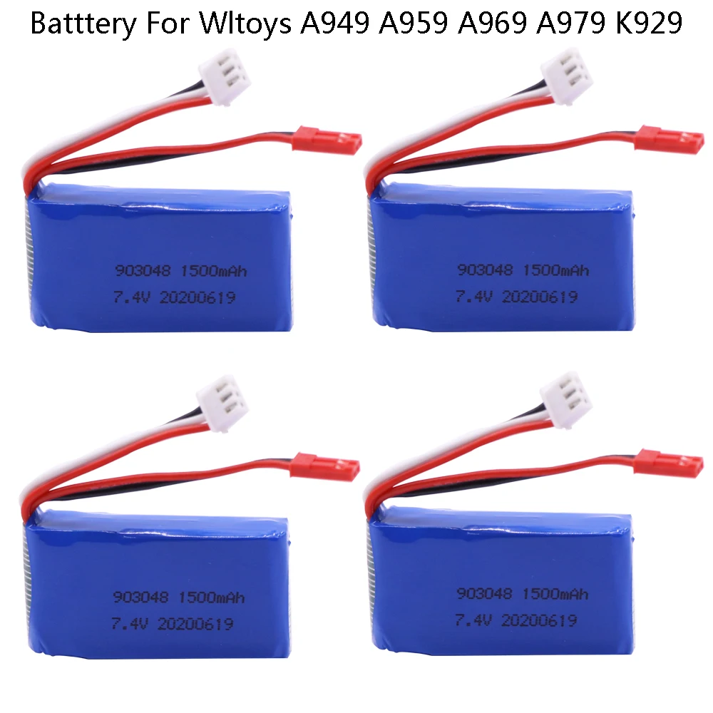 

Аккумулятор Lipo для Wltoys A949, A959, A969, A979, K929, 1/18 аксессуары для радиоуправляемого автомобиля, 7,4 В, 1500 мАч, аккумулятор для Wltoys Запчасти для радиоу...