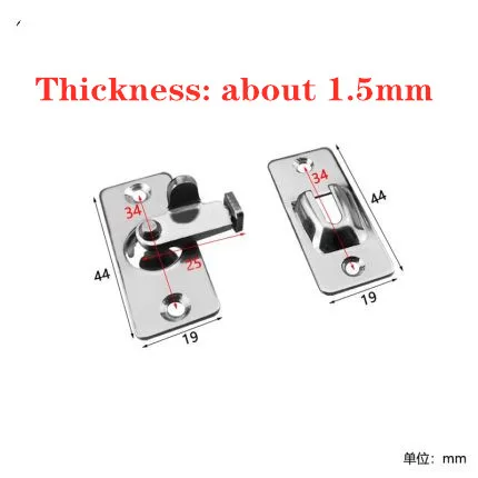 Stainless steel 90 degree right angle buckle / hook bolt lock for sliding doors Mini strong surface mount hardware locks | Обустройство