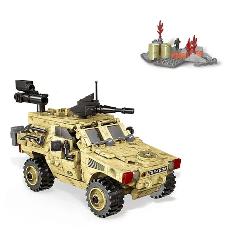 XINGBAO 06024 451PCS Military Battle Series WW2 The Wheeled Armored Vehicle Set Building Blocks Bricks Educational Toys Boys Toy | Игрушки и