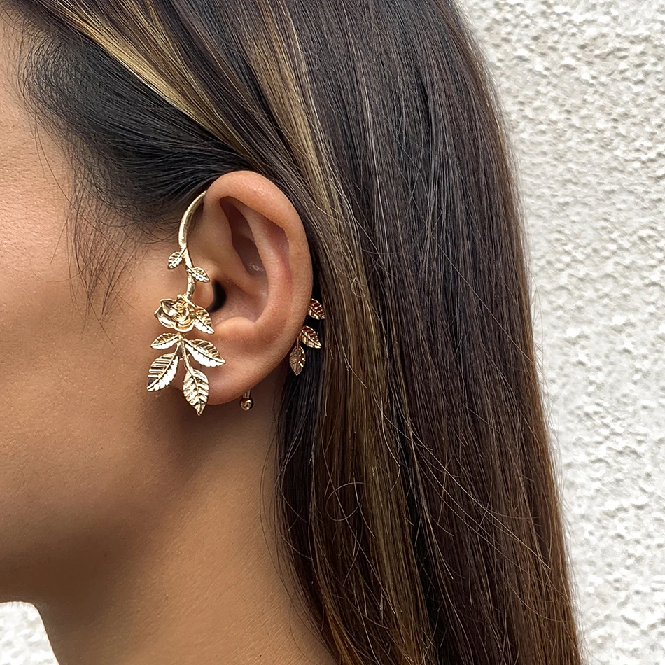 

Ingemark Fashion Leaf Clip Earring For Women Girls No Piercing Punk Exquisite Simple Ear Bone Cuff French Style Party Jewerly