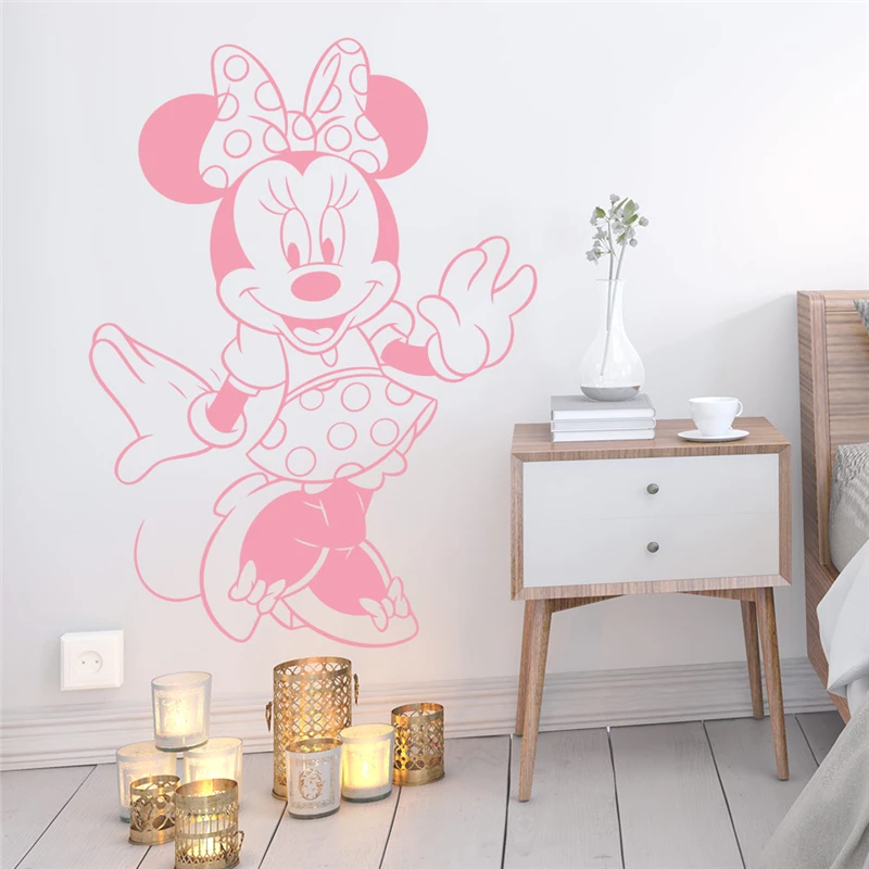

disney minnie mouse wall decals kids rooms nursery home decor accessories cartoon wall stickers vinyl mural art diy wallpaper