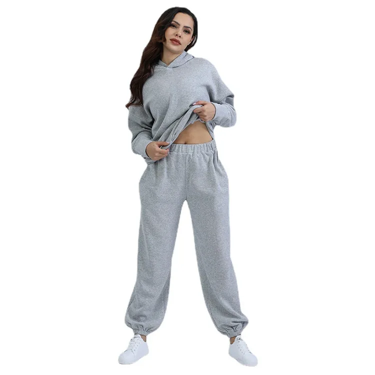 

New Fall 2021 Women's Long Sleeve Sports Casual Hoodie Set Two Pieces