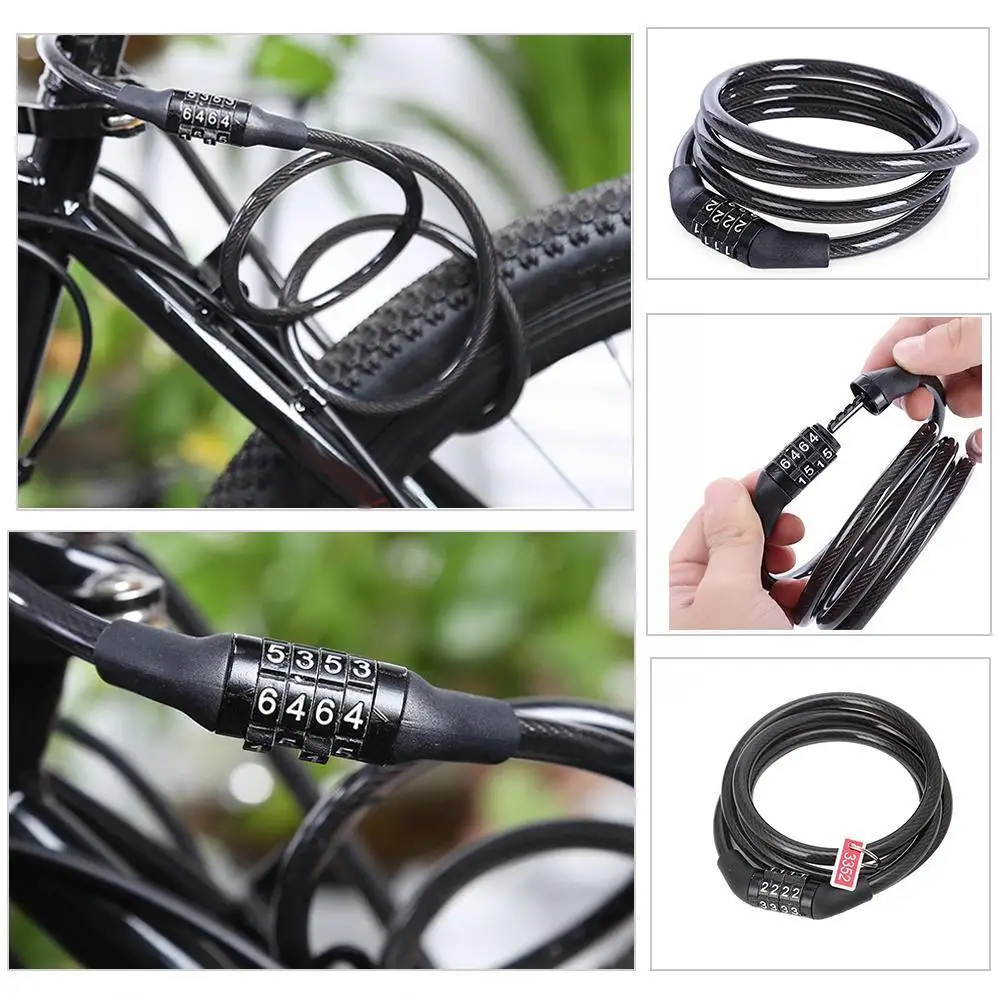 

Bike Lock 5 Digit Code Combination Bicycle Security 12 X Mm Lock Bike Steel Lock Cycling Fitting Bicycle Cable Mm 10 Y6J0