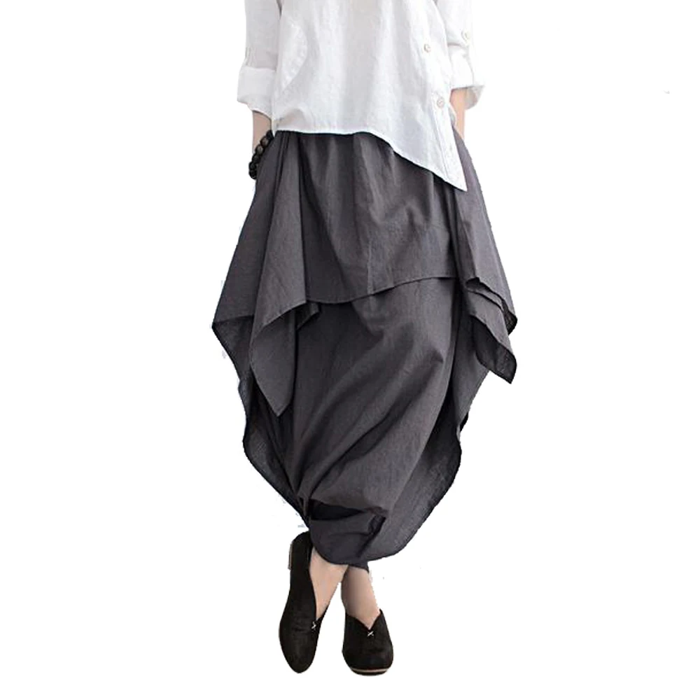 

Женские брюки большого размера Johnature, эластичная резина