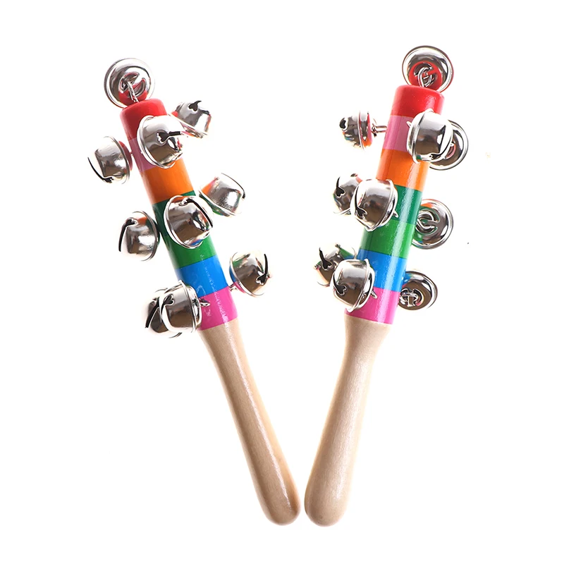 

1pc Baby Rattles Colorful Wooden Bell Instruments Ringing Infant Toys Newborns baby toys Baby Kids Children Educational Toy