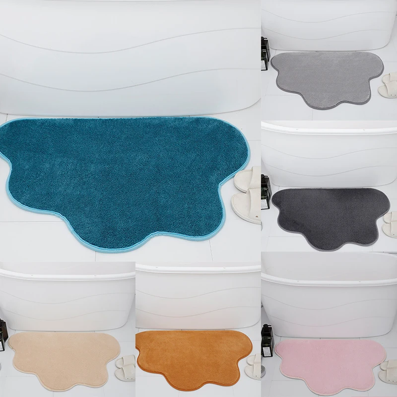

Cloud Shape Bathroom Rugs Soft Microfiber Shower Mat Water Absorption Anti-slip Toilet Carpet Bath Mats Cute Doormat Home Decor