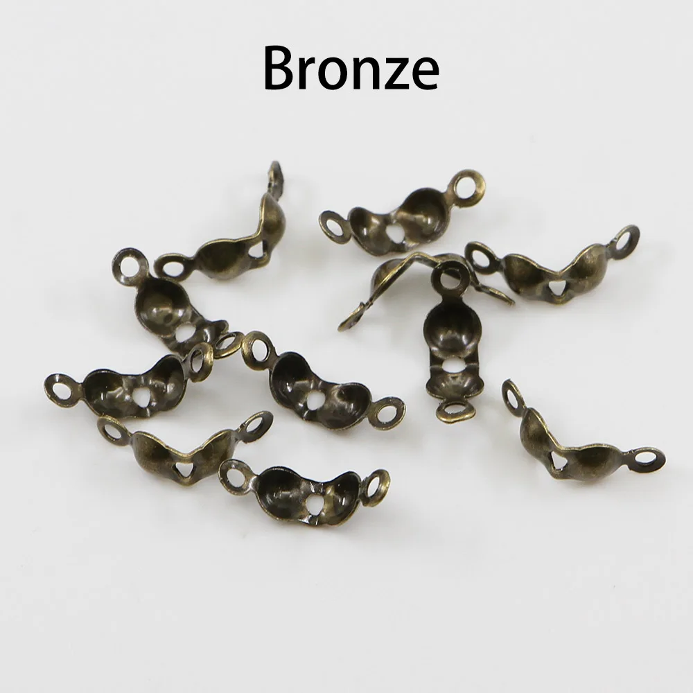 Antique Bronze 200 шт./лот соединитель застежка фитинг 4*7 мм Шаровая цепь калотка Конец Обжимные соединитель для бисера компоненты для DIY ювелирных изделий Поставщик - Цвет: Antique Bronze