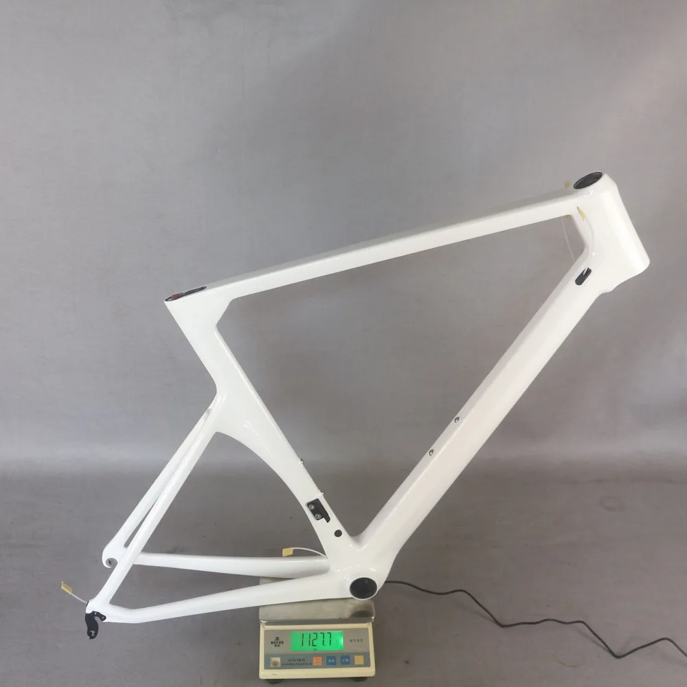 

Custom Painted White Toray Carbon Fiber T800 BB86 V Brake Aero Road Bike Frame TT-X1