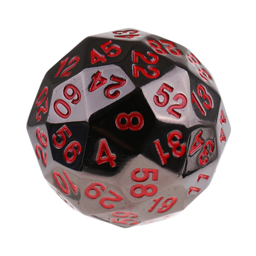 6 38mm 38 мм сплав многогранные игральные кости 60 сторонняя D60 плашка для D& D РГП настольная игра с сумкой - Цвет: 6 38mm