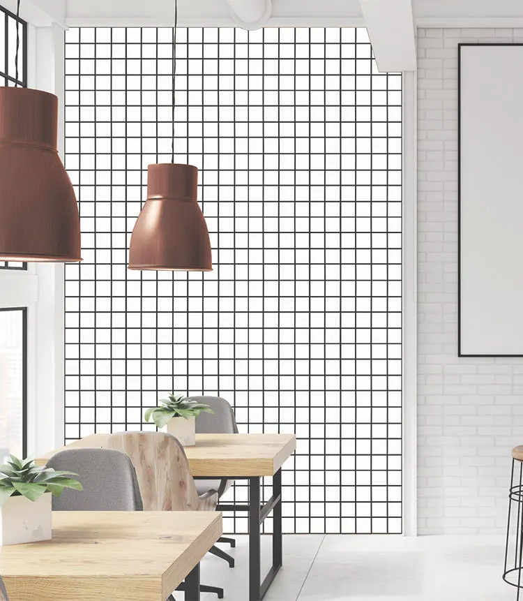 

10Pcs Nordic Lattice Kitchen Oil Proof Wall Sticker Self Adhesive Wallpaper For Kitchen Cupboard Wallpaper Waterproof Wallpaper