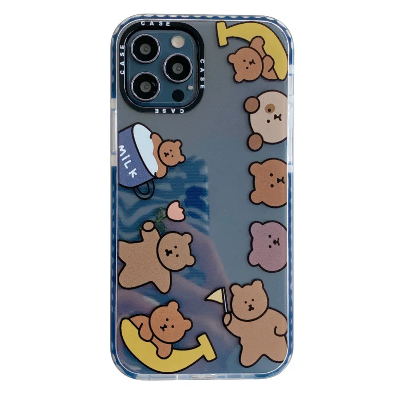 

Transparent bear phone case is suitable for iPhone11 12Pro Max mini X XR XS XSMax 8 7PluS anti-fall protective back cover