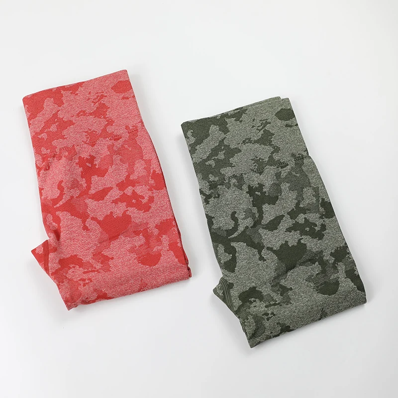 Камуфляжные Бесшовные Леггинсы для йоги с высокой талией спортивные штаны