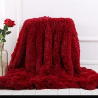 bonenjoy red color blankets for beds coral fleece flannel plaid on sofa fluffy singlequeen thow blankets and pillowcase