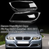 xenon headlight caps fit for bmw 3 series e90 e91 2006 2012 facelift lamp cover clear lens lampshade car accessories