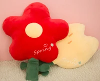 45cm kawaii red flower sleep pillow romantic love birty toy pillow cushion cartoon indoor seat cushion lovely sleep toy pillow