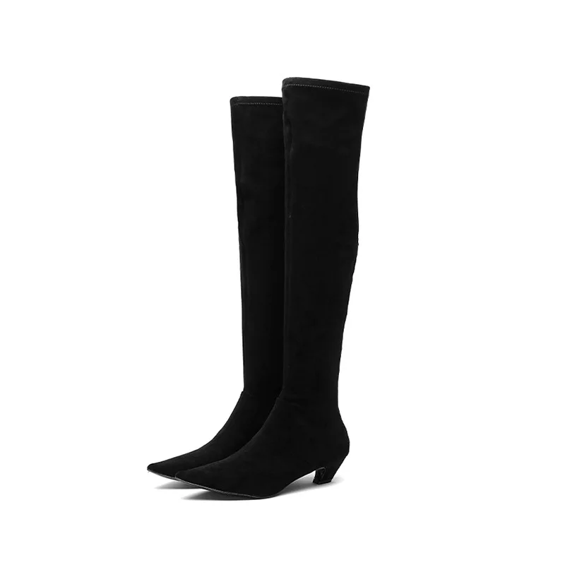 Thigh Boot Children Autumn and Winter 2020 New Boots over-the-Knee Cat Stretch Women's Genuine Leather Boots High Leg Boot