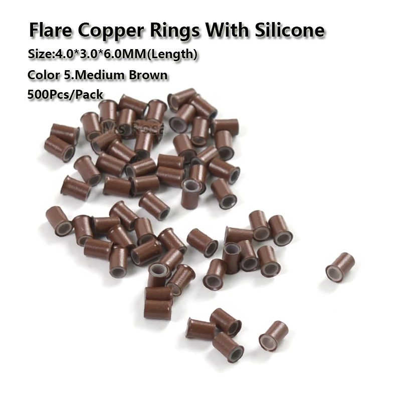 

Flare Silicone Copper Micro Links 4.0*3.0*6.0MM Golden Dreadlock Beads Silicone Micro Rings Hair Ring Metal