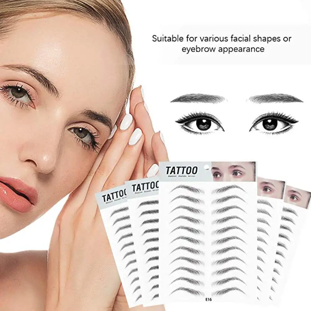 

3D Eyebrow Tattoo Stickers Waterproof Eyebrow Stickers Cosmetics False Makeup Embroidery Eyebrows Sticker Hair-like Eyebrow T3M6
