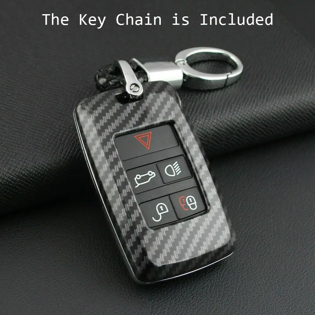 

Carbon Fiber Key Fob Cover Case Fit For Range-Rover Sport Evoque E-PACE I-P
