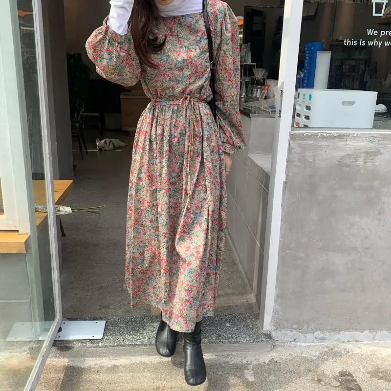 Женское длинное платье с поясом элегантное винтажное праздничное длинным