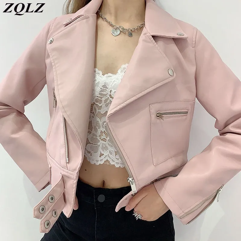 ZQLZ женское осеннее пальто куртка из искусственной кожи для женщин 2020 НОВАЯ