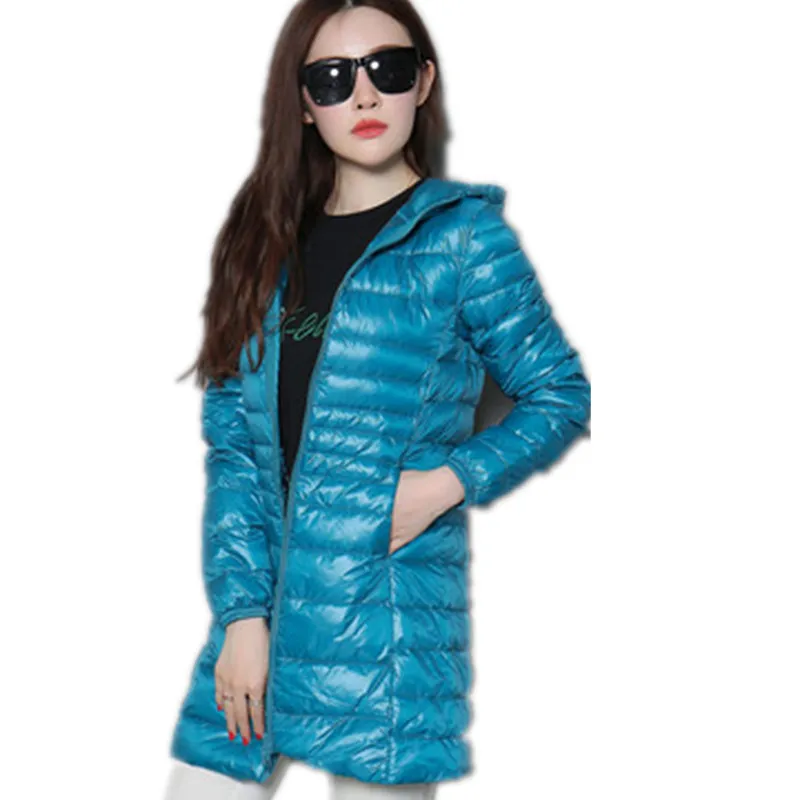Женский тонкий пуховик с капюшоном ульсветильник на белом утином пуху 5XL6XL 7XL для