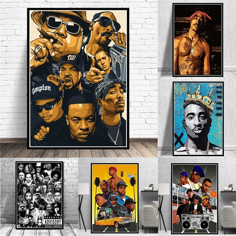 

Hip-hop Style Rapper Art Decoration Painting Modern Character Poster Home Wall Decoration Canvas Personality Art Photo
