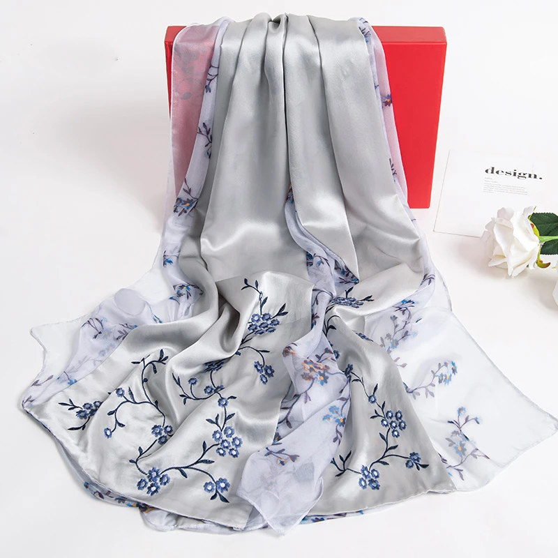 Ханчжоу натуральный двойной шелковый шарф для Для женщин Элитный бренд 100%