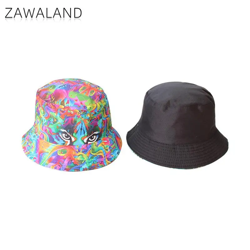 

Zawaland Animal Color Graffiti Fisherman Hat Men Women Tiger Printed Bucket Hats Double-Sided Wearing Basin Caps Female Casual