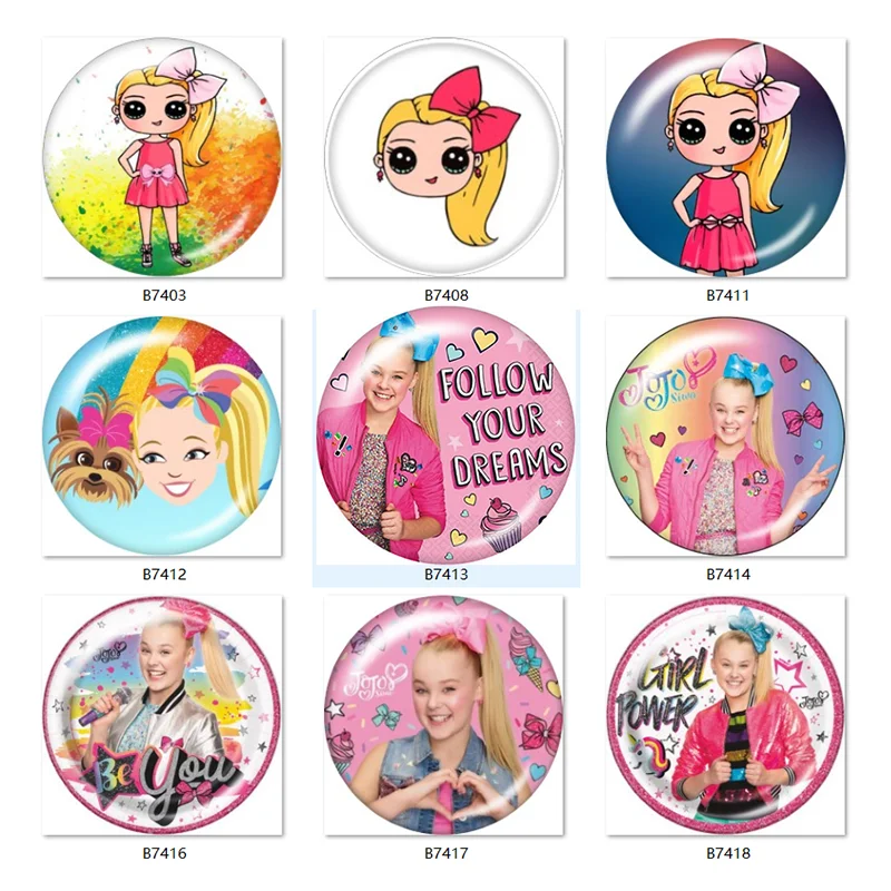 

Cartoon girl power 10pcs mixed 12mm/18mm/20mm/25mm Round photo glass cabochon demo flat back Making findings B7403