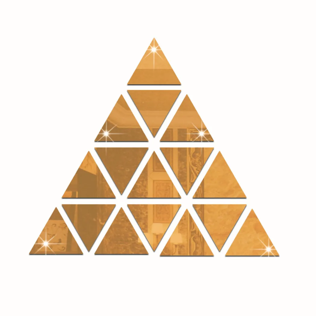 

16Pcs PS Board Triangle Decorative Mirror Sticker Home Decoration DIY 100% Brand New And High Quality.