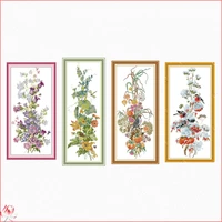 joy sunday the four seasons flower patterns counted 11 14ct cross stitch set diy counted cross stitch kit embroidery needlework