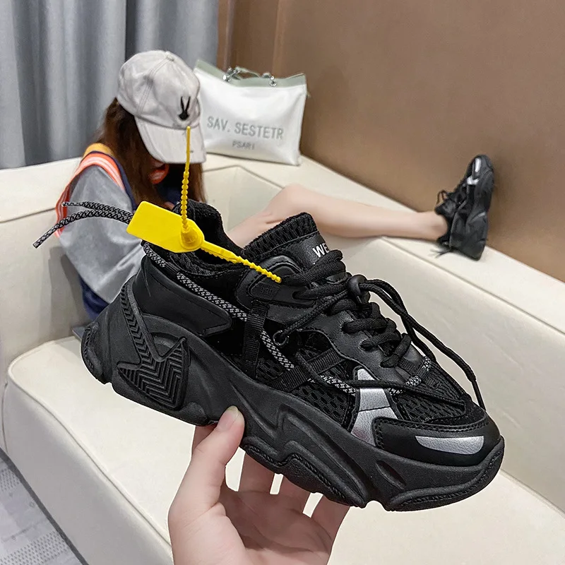 

Zapatos De Mujer Luxury Women Shoes Fashion Sneakers Tenis De Mujer Med Lace-up Plus Size 44 Ladies Platform Shoes Woman Unisex