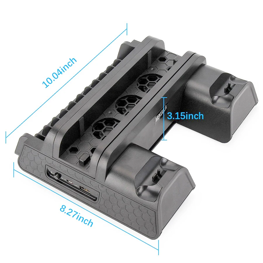 Вертикальная подставка для PS4/PS4 Slim/PS4 PRO с охлаждающим вентилятором двойной