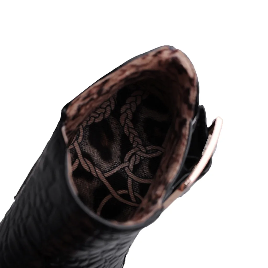 Осенне-зимние ботильоны с ремешком и пряжкой пикантная женская обувь на