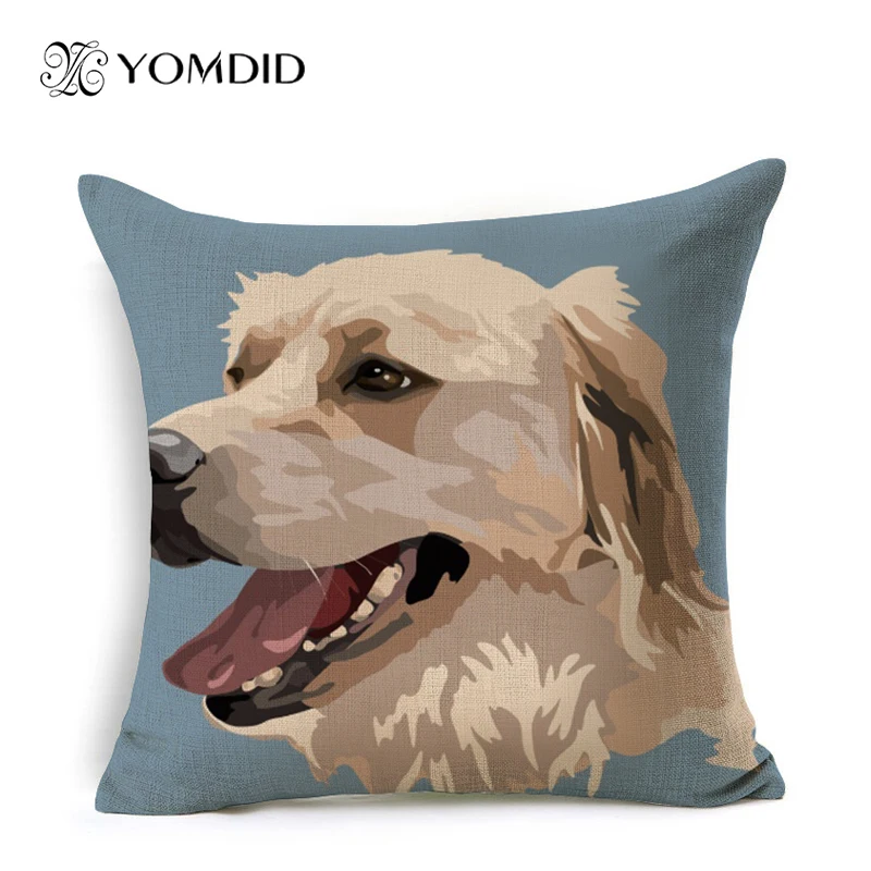 Наволочки с принтом милого мопса собаки льняные и Полиэстеровые декоративные
