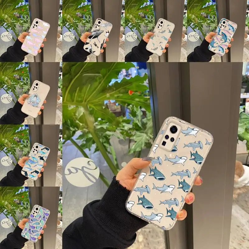 

shark Phone Case Transparent For VIVO Y 97 93 85 81 75 73 71 70 69 67 66 55 53 50 52 51 30 20 19 11 S E Mobile bags