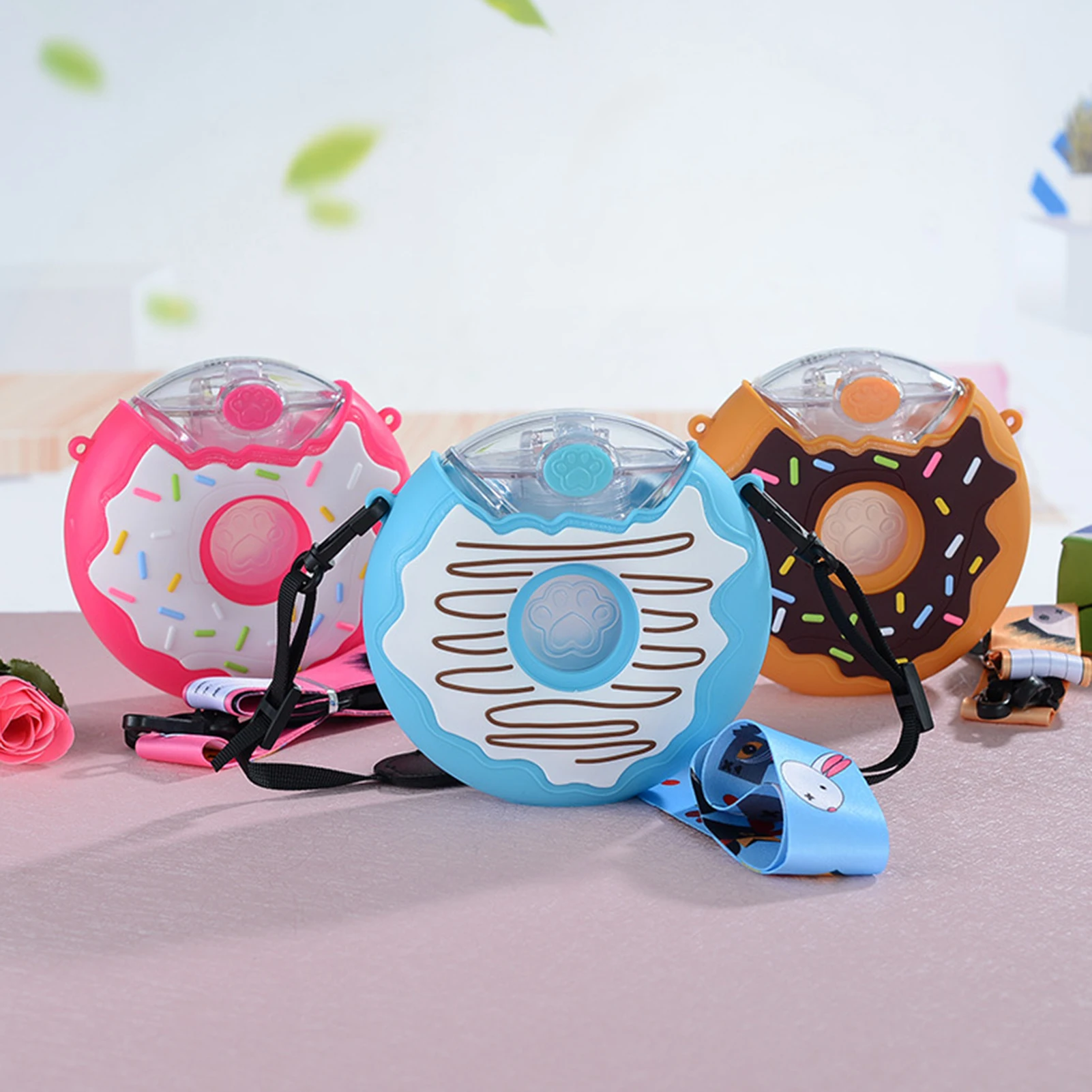 

Kids Water Bottle With Straw BPA Children Water Drinking Kettle Healthy Donut Kettle Children Kettle With Straw Anti Leakage