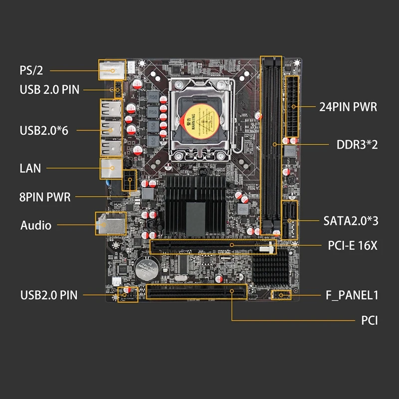 

X58 Gaming Motherboard DDR3 16G LGA1366 Pin for Core I3, I5, I7 and Xeon Series Support Server 1066/1333/1600MHz