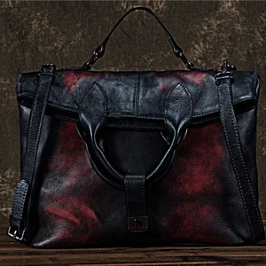 Женская сумка-тоут из натуральной кожи, с ручками сверху