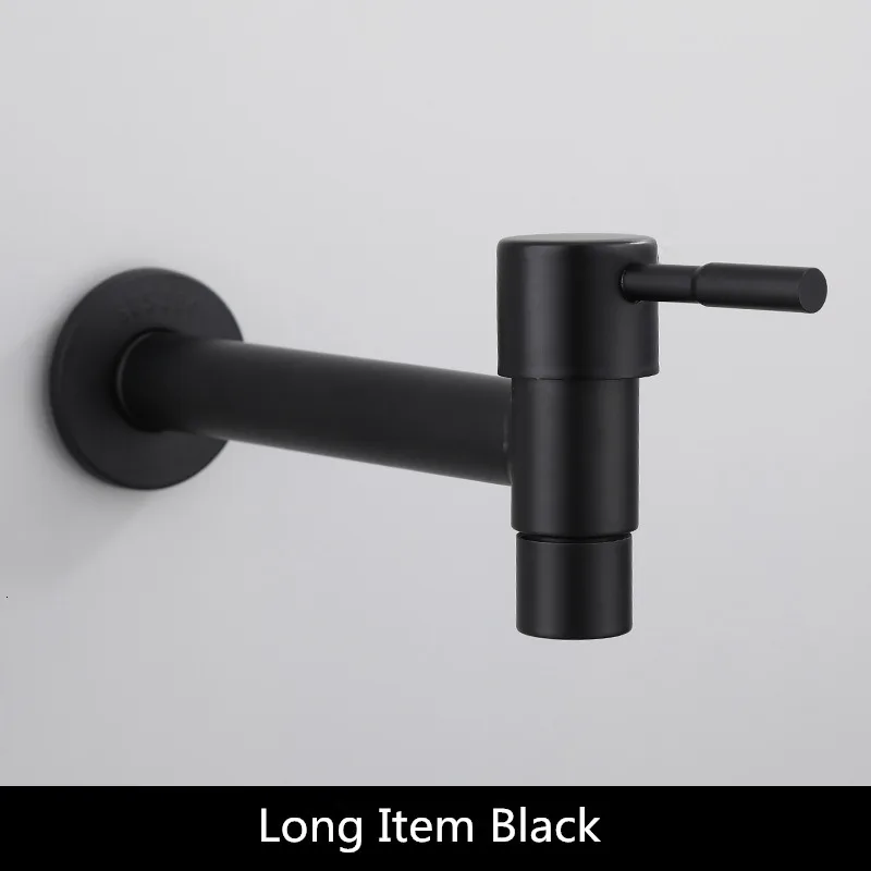 style 8 black Удлиненный кран для стиральной машины tuqiu, Твердый латунный кран для улицы, черный/белый, стандартный G1/2 - Цвет: style 8 black