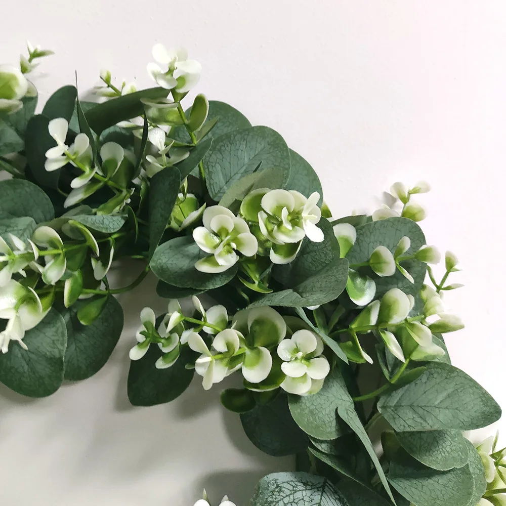 

45cm Large Artificial Wreaths Eucalyptus Globulus Wreaths Round Heart Simulation Garland For Wedding Home Party Decoration