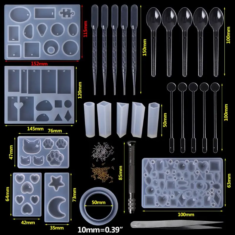 

Epoxy Resin Kit DIY Jewelry Casting Tools Silicone Mold Handmade Necklace Pendant Bangle Gifts Creative Professional Accesories