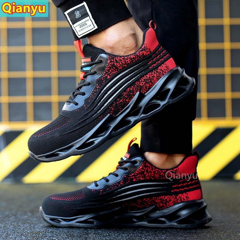 

2021 new safety boots men's steel-toed shoes safety shoes anti-piercing work shoes sports shoes breathable protective shoes