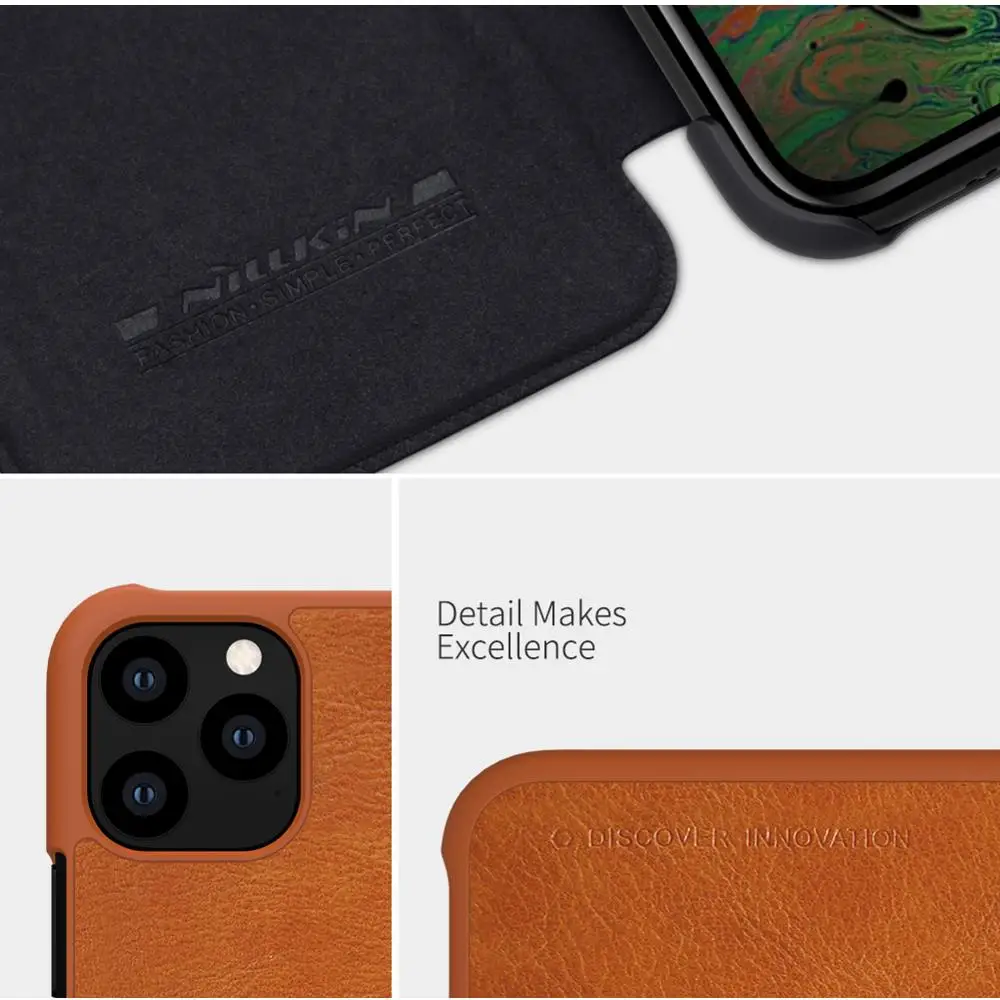 

For Apple iphone 11 11 pro max Case NILLKIN Qin Series Wallet Flip Cover Case For iphone 11 Pro Genuine Flip Leather Case