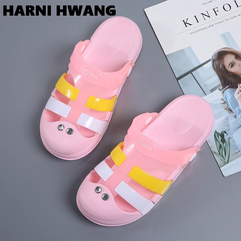 

2021 Summer Fashion Youth Beach Waterproof Women'S Slippers New Thick-Soled Non-Slip Hole Beach Sandals Size 36-41