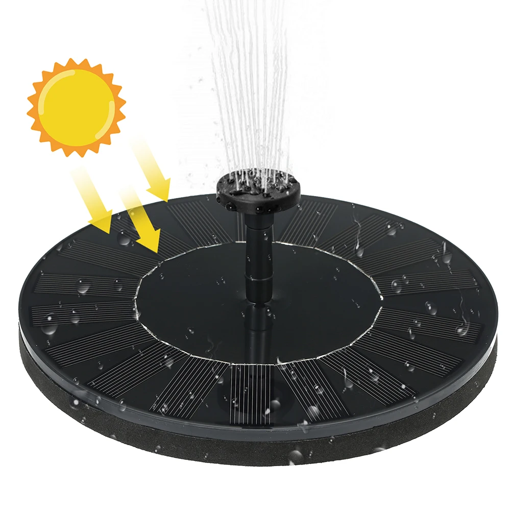 

800/1000/1200mAh ABS Plastic Water Pump Solar Bird Bath for Outdoor Garden Solar Fountain Floating Water Garden Decor
