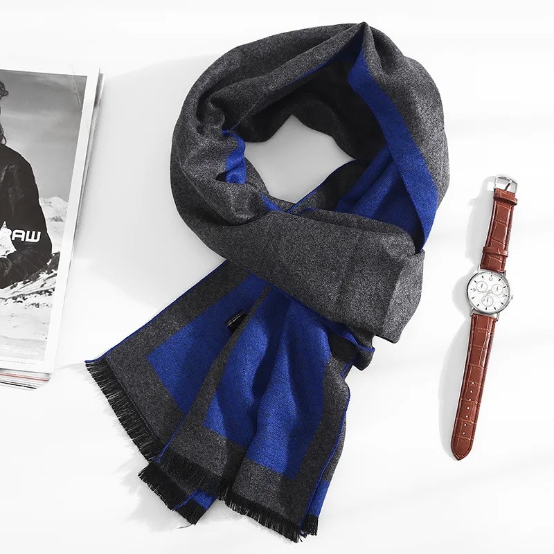 

Men's square neck business scarf 2021 fashion quality autumn and winter warm cashmere scarf